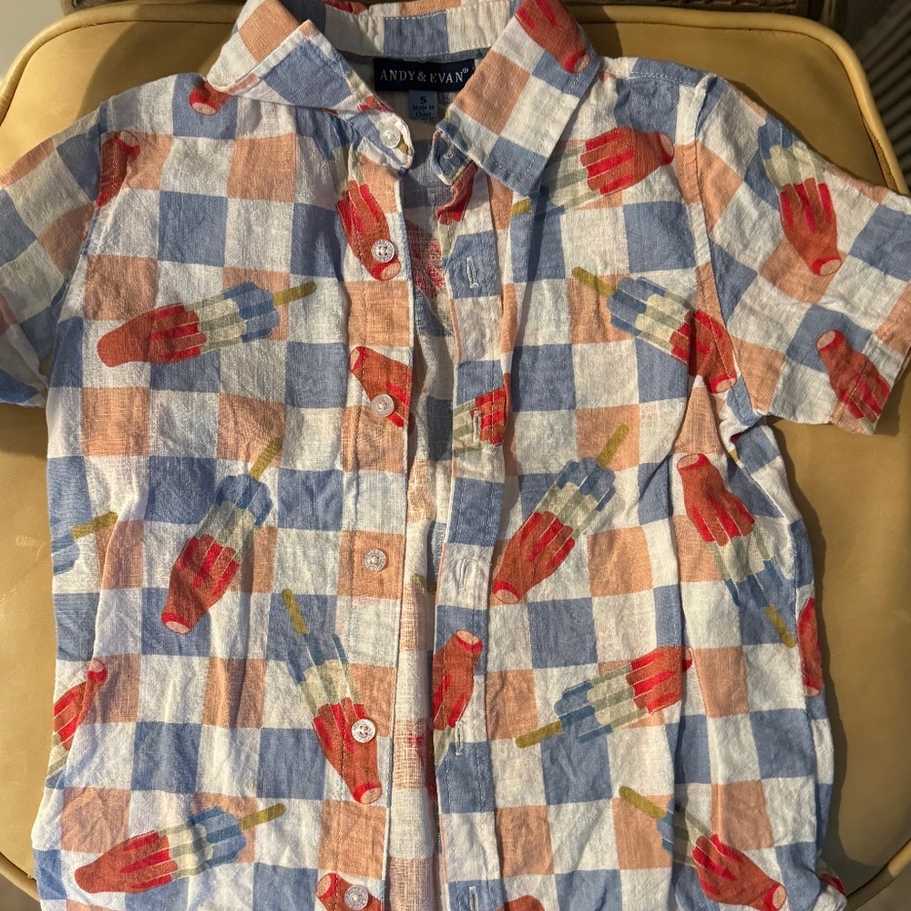 Andy and Evan 4th of July button up